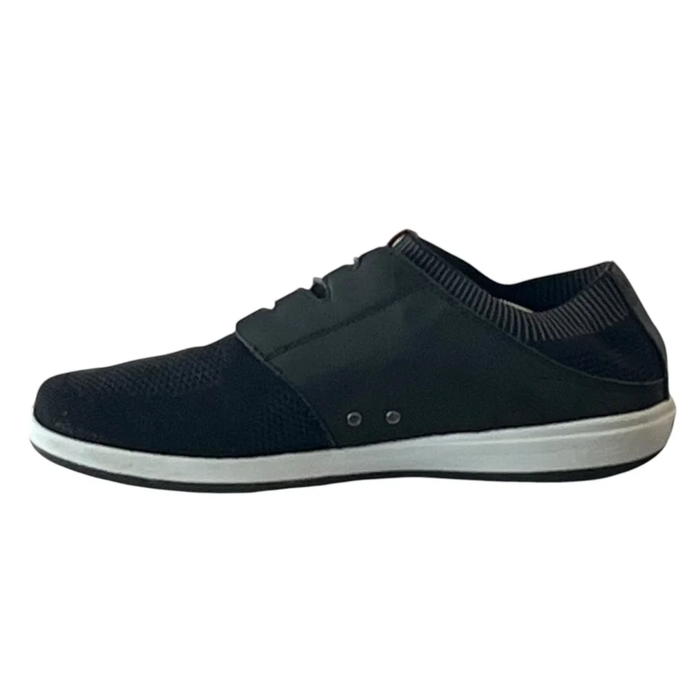 Olukai Makia Ulana Sneakers Mens 13 Black Knit Leather Slip On Comfort